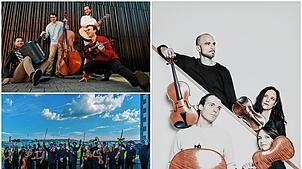 Borsch4breakfast (oben), das Festivalorchester (unten) und Quatuor Voce (rechts) sind nur einige der Künstler, die dieses Jahr bei den ...
