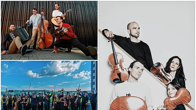 Borsch4breakfast (oben), das Festivalorchester (unten) und Quatuor Voce (rechts) sind nur einige der Künstler, die dieses Jahr bei den ...