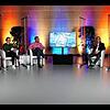 Alexander Rombach, Laura Zimmermann und René Herklotz (von links) führten als Moderatoren durch den Abend und leiteten die Fragen von ...
