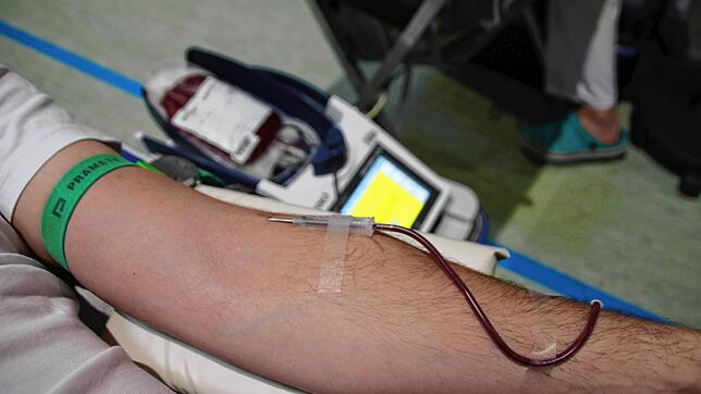 Südkurier-Reporter Dominique Hahn bekommt im Rahmen eines Selbstexperiments einen halben Liter Blut abgenommen (Archivbild). Auch in ...