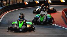 Dank moderner E-Karts geht es auf der 240 Meter langen Kartbahn im Arbopark erstaunlich leise zu.