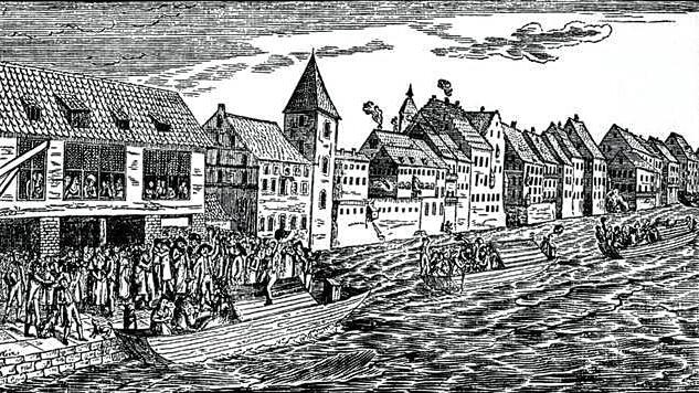 Die Schifflände in Basel war einst ein Sammelpunkt für Auswanderer. Bilder: Archiv Bauckner