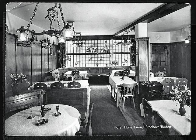 Ein älteres Foto des Innenraums der ehemaligen Gaststätte. Bild: Stadtarchiv Stockach, Bildarchiv Foto Hotz 11028 &ndash; 863 P