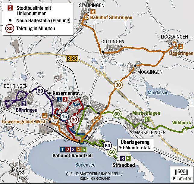 Routen im neuen Stadtbuskonzept ab 2026.