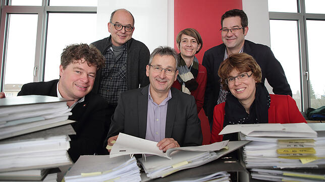 Hinter den Verantwortlichen der Time out School in Singen liegt viel Arbeit (von links): Stefan Basel, Jürgen Napel, Bernd Walz, Nicole ...