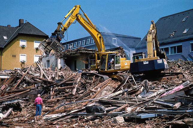Das Bild entstand im Sommer 2000 beim Abriss des Vereinshauses.
