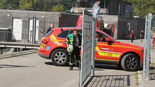 Direkt vom Seepark ging es für die Rettungskräfte gestern zum Folgeeinsatz in die Pfullendorfer Innenstadt.