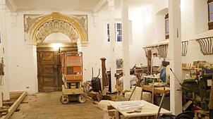 Die ehemaligen Pferdeställe sollen einmal als Atelier und Galerie dienen.