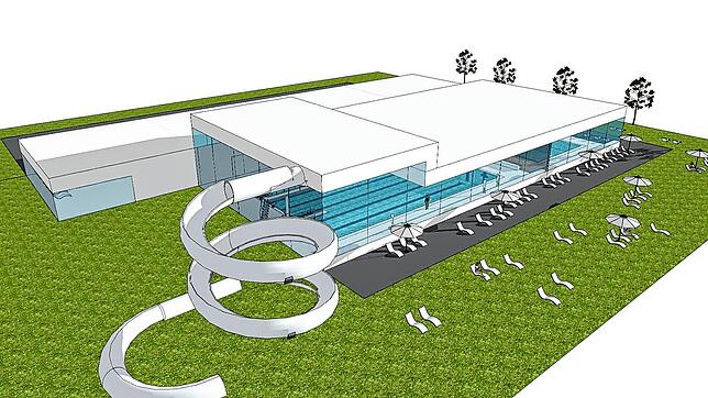 Dieses Modell des Planungsbüros Fritz zeigt das Schema der Variante 1 für ein mögliches zentrales Hallenbad in Villingen-Schwenningen. ...