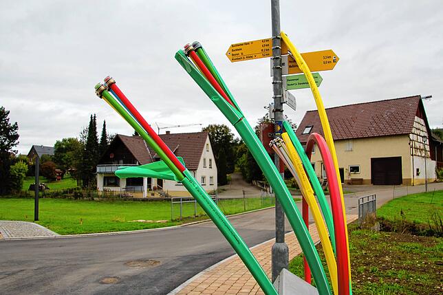 In diese Rohre können Glasfaserkabel eingeblasen werden.