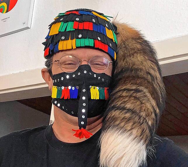 Die Überlinger Narren werden nach dem Lockdown schnell kreativ, was die Maskenpflicht betrifft. Hier eine Mund-Nasen-Maske in der ...