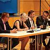 Der AfD-Landtagsabgeordnete Bernhard Eisenhut (rechts) bei der Veranstaltung unter dem Titel Bürgerdialog Ende Juli in der ...