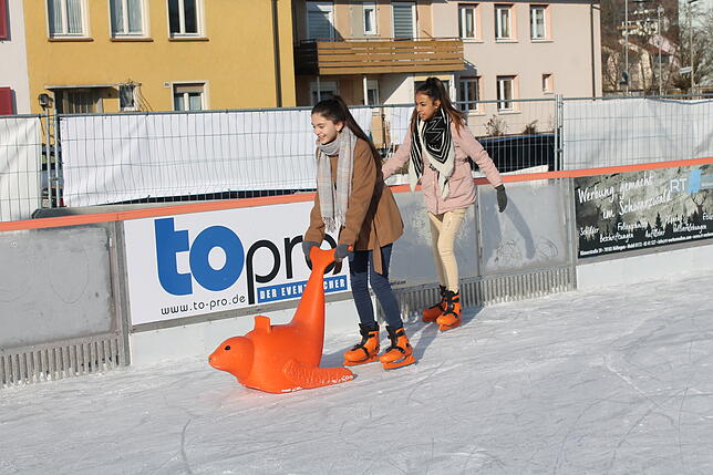 Bild 24: Werkrealschüler genießen die Blumberger Eisbahn