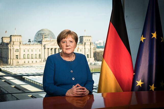 Angela Merkel bei ihrer Ansprache.