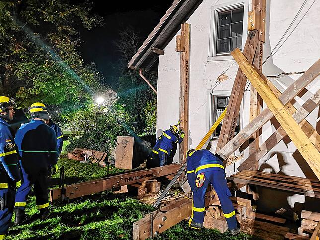 Das Laufenburger THW verfügt über ein Abstützsystem, mit bis zu 15 Meter hohe Gebäude stabilisiert werden können.