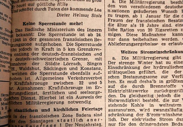 Sperrstunde aufgehoben &ndash; so berichtete der SÜDKURIER am 28. Dezember 1945