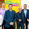 Jan-Niklas Kammerer (stellvertretender Vorsitzender, von links), Alexander Emde (Schatzmeister), Felix W. Kuentz (Vorsitzender), Rudolf ...