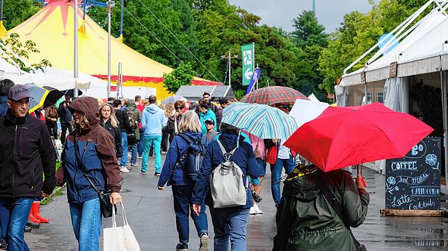 Trotz Regen ist das Kulturufer am ersten Wochenende gut besucht.