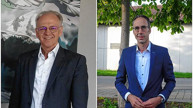 Frank Harsch (rechts) wird Johannes Moser (links) als Bürgermeister von Engen ablösen. Doch der Zeitpunkt hat sich geändert.