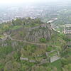 Blick aus dem Hubschrauber auf die Stelle des Felssturzes an der Westwand der Burgruine: Ein Besuch des Hohentwiel ist derzeit aus ...