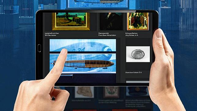 Ein Rundgang durchs Zeppelin Museum in Friedrichshafen am Tablet &ndash; so sieht das aus. Bilder: Zeppelin Museum, dpa