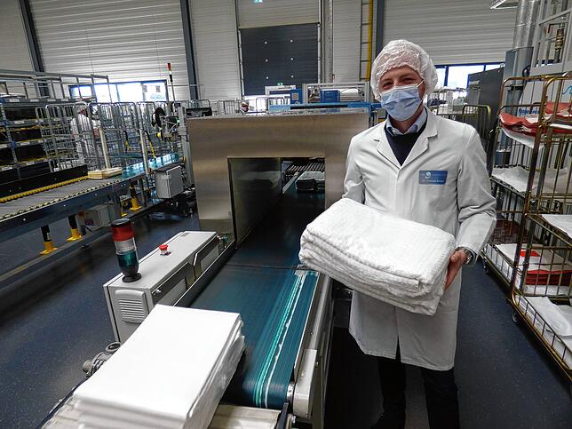 Frederik Geiger in der Produktion von Geiger Textil in Bad Säckingen. Er einer der Geschäftsführer des Unternehmens.