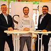 Joachim Burger mit den SÜDKURIER-Reportern Nico Talenta und Markus Baier (von links).