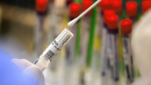Das Teststäbchen als Symbol für die Corona-Pandemie: Im Pflegeheim in Ludwigshafen geht die Zahl der positiv auf das Virus getesteten ...