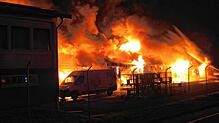 Lichterloh brannte das Lagergebäude am 23. Januar 2020 in Krauchenwies.