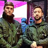 Sie sind Türsteher aus Leidenschaft: Robin Barz (links) und sein Geschäftspartner Georgi Oprev (rechts) im Dienst auf einer ...