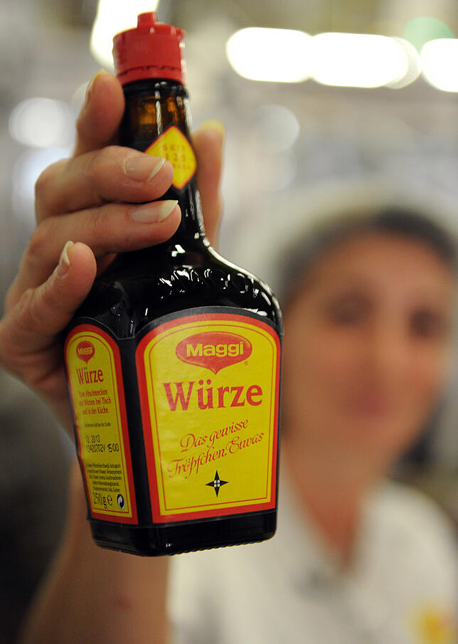 Bei Maggi in Singen – im Bild die Maggi Würze – arbeiten heute nur noch 720 Mitarbeiter. Zu Hochzeiten waren es mal 2200.