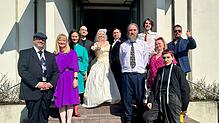Die Schauspieler sind bereit für das große Fest von Berthold Brecht (von links): Jan Da Rin, Monika Karle, Kami Manns, Michael Ihnow, ...