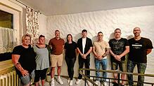 Alexandra Pfaff (von links), Julia Nösges, Daniel Heizmann, Nicole Heine, Jako Tankulijc, Lorenzo Voppichler, Michael Pfaff und Timo ...