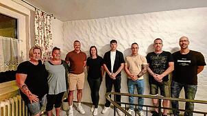 Alexandra Pfaff (von links), Julia Nösges, Daniel Heizmann, Nicole Heine, Jako Tankulijc, Lorenzo Voppichler, Michael Pfaff und Timo ...