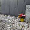 Die Unfallstelle liegt direkt am Gebäude des Klinikums. Aktuell erinnern nur mehr die Markierungen und ein Blumenstrauß an den ...