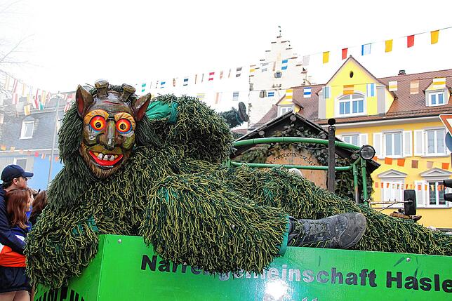Die Waldgeister der Narrengemeinschaft Hasle-Maale bei einem Umzug in Markdorf 2018.