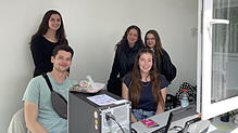 Lukas Greinacher, Ece Bodur, Anna Bocage, Suniva Christner und Anastasia Köster (von links) unterstützen das Campus-Festival beim ...