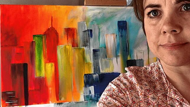 Sabine Gerstenmaier hat die Skyline von New York als Auftragsarbeit angefertigt.