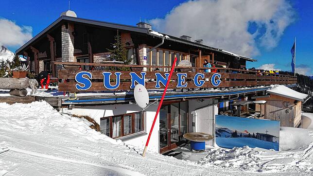Die Sunnegg-Hütte in Ober-Damüls im Januar 2025.
