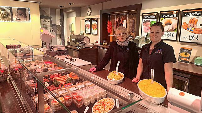 Für die Mitarbeiterinnen der Metzgerei Frick, Vera Stephani und Melanie Vogel (von links), gibt es in der Filiale in der Niederen Straße ...