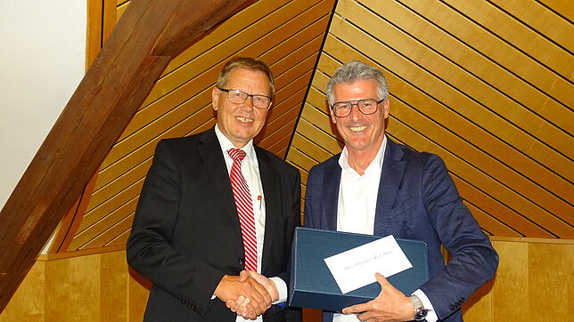 Bürgermeister Frank Amann (rechts) und sein Stellvertreter Alfred Rock waren 20&nbsp;Jahre ein gutes Team.