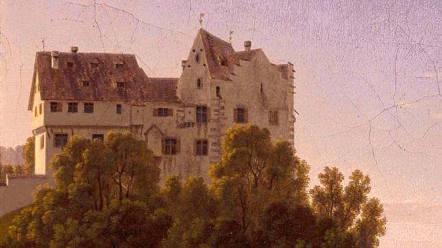 Schloss Salenstein um 1830 in einem Gemälde des Schweizer Malers Johann Jakob Biedermann.