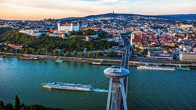 Eine Hauptstadt an der Donau, an die man nicht sofort denkt: Bratislava in der Slowakei.