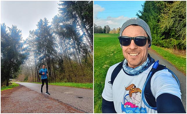 Erzieher Lars Hauser sucht im Training nach Strecken für den Spendenlauf für Mukoviszidose-Patienten, damit die drei Tage auch ...