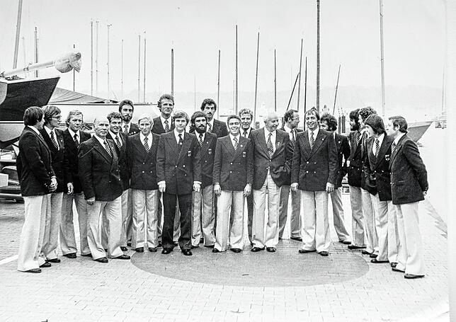 Die Deutsche Olympia-Mannschaft 1976 in Kingston, dem Segelrevier der Spiele von Montreal.