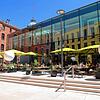 Der Außenbereich des neuen Burgerrestaurants Hans im Glück an der Marktstätte.