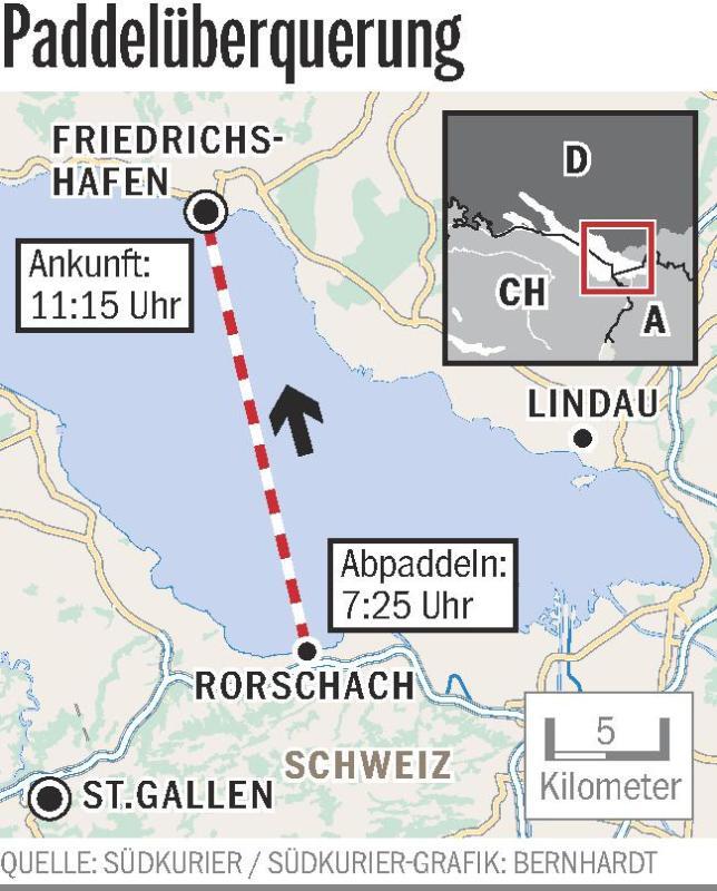 Bild 2: Von Rorschach nach Friedrichshafen: Stehend über den See in Rekordzeit