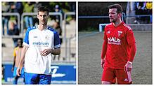 Mark Burgenmeister (SpVgg F.A.L.) (links) trifft auf Marc Kuczkowski (FC Überlingen).