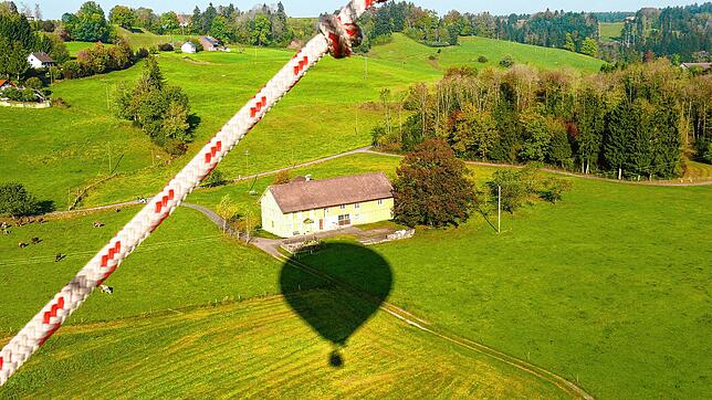 Fesselballons, leichter als Luft, fahren.