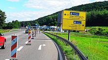 Die Straße von Blumberg nach Geisingen mit der Autobahnauffahrt ist derzeit für den Durchgangsverkehr gesperrt.